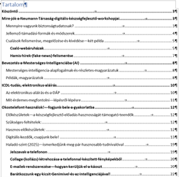 tartalomjegyzék