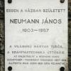 Neumann János emléktáblája