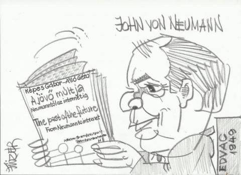 Füzér József karikatúrája Neumann Jánosról