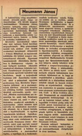 Neumann János halálának 64. évfordulójára
