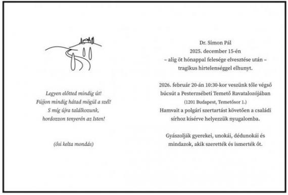 Dr. Simon Pál temetése